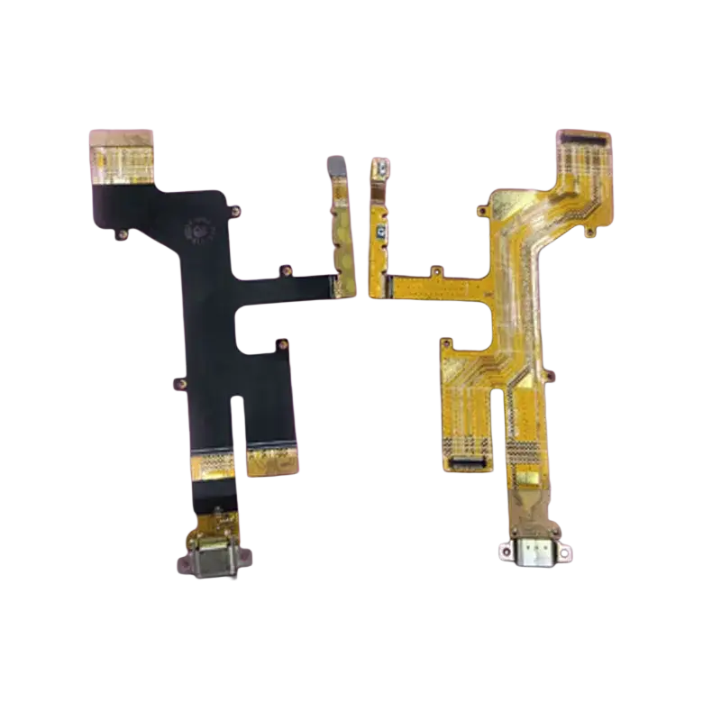 Black and gold flexible circuit board with usb-c connectors labeled s61 for caterpillar cat s62pro usb charging port flex cable