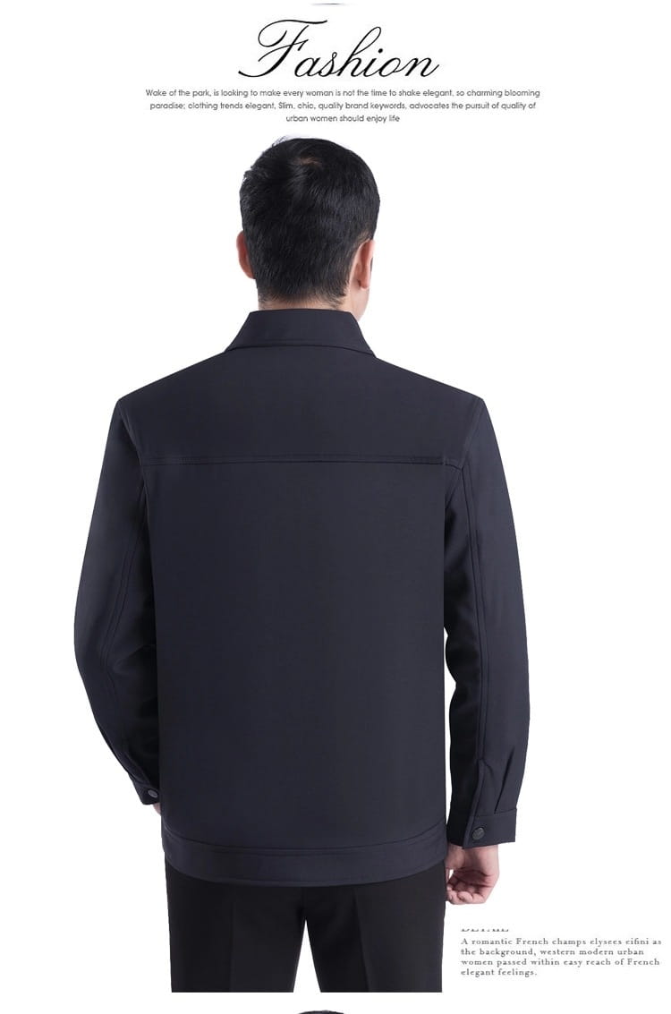 black men’s casual quilted jacket with structured shoulders and a classic collar designed for autumn outerwear