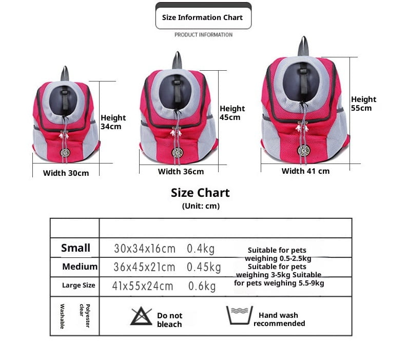 Breathable mesh pet carrier backpack in pink and gray with mesh sides, black zipper pulls, and a circular logo on the front.