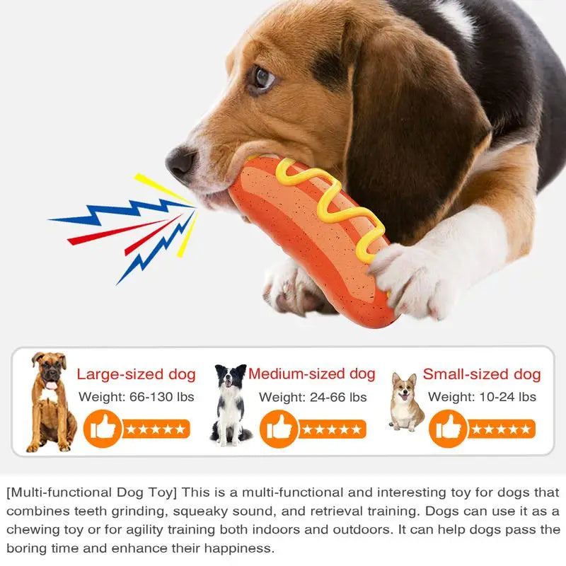 Jouet à mâcher indestructible pour chien, caoutchouc avec bruit de sifflement, nettoie-dents