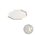 Ceramic appetizer bowl set featuring a sleek off-white octagonal tray with matte textured finish and raised edges