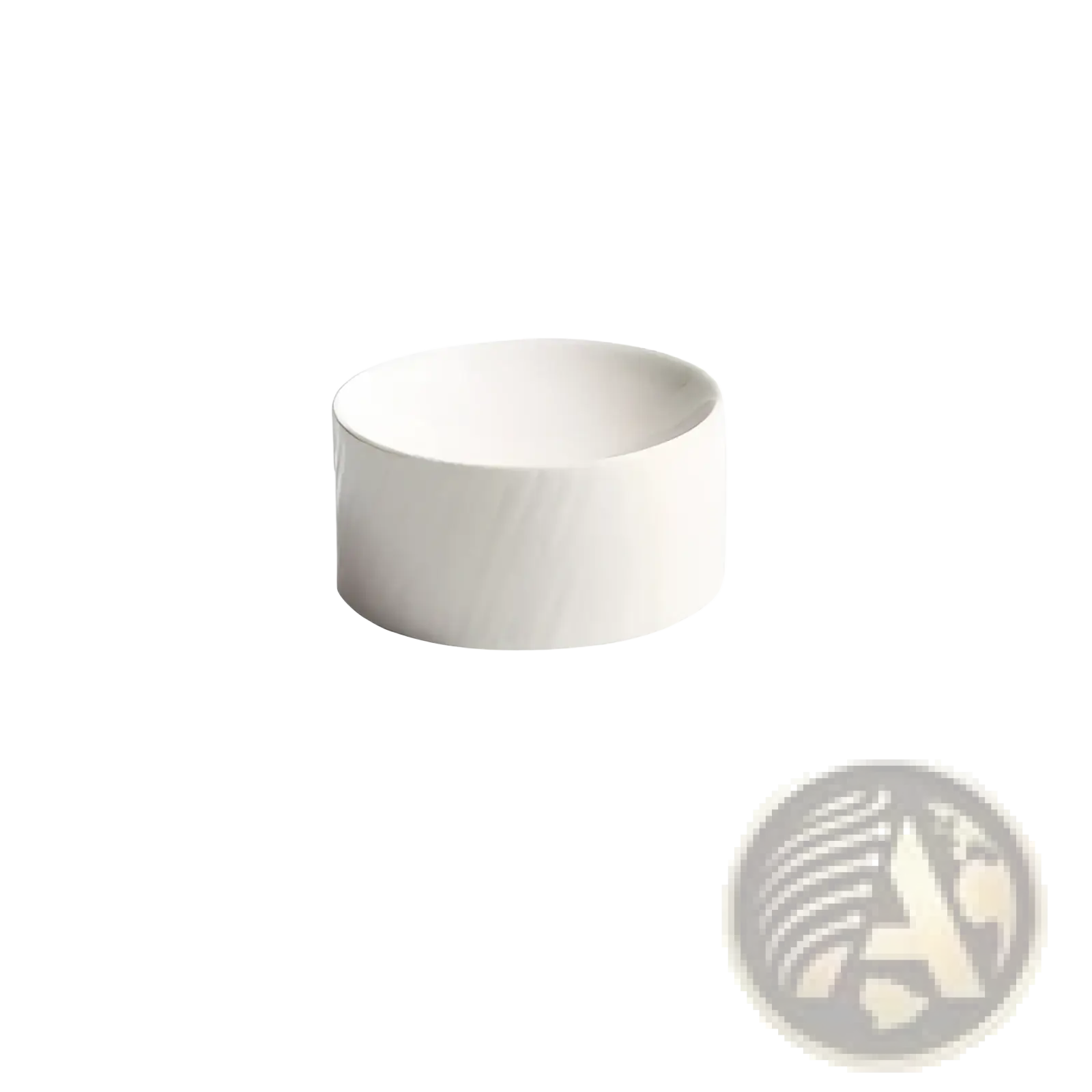 A minimalist white ceramic appetizer bowl with a smooth glossy finish and clean cylindrical shape