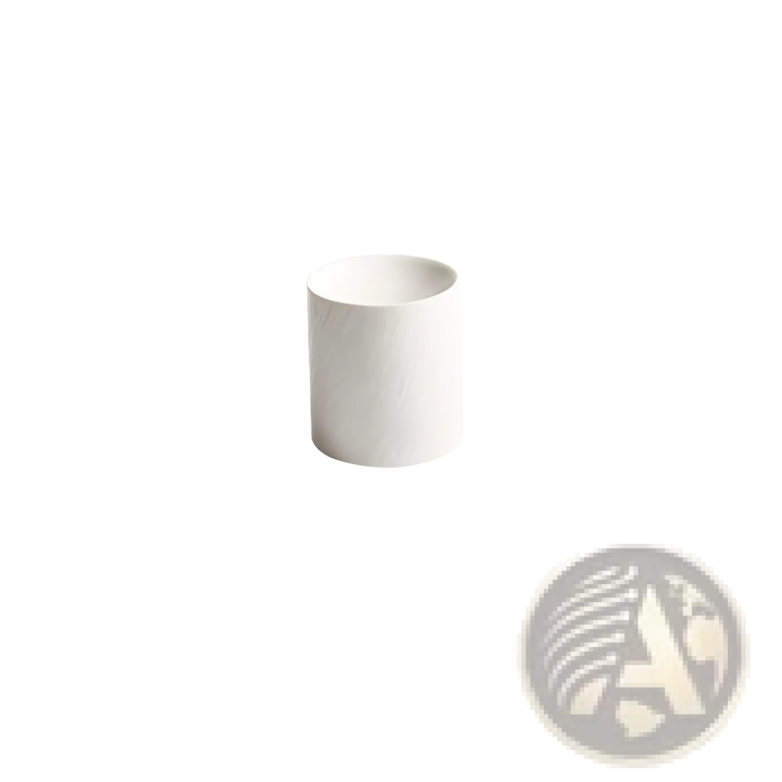 White ceramic cylindrical planter with matte textured finish measuring 9.7cm diameter and 10.3cm height