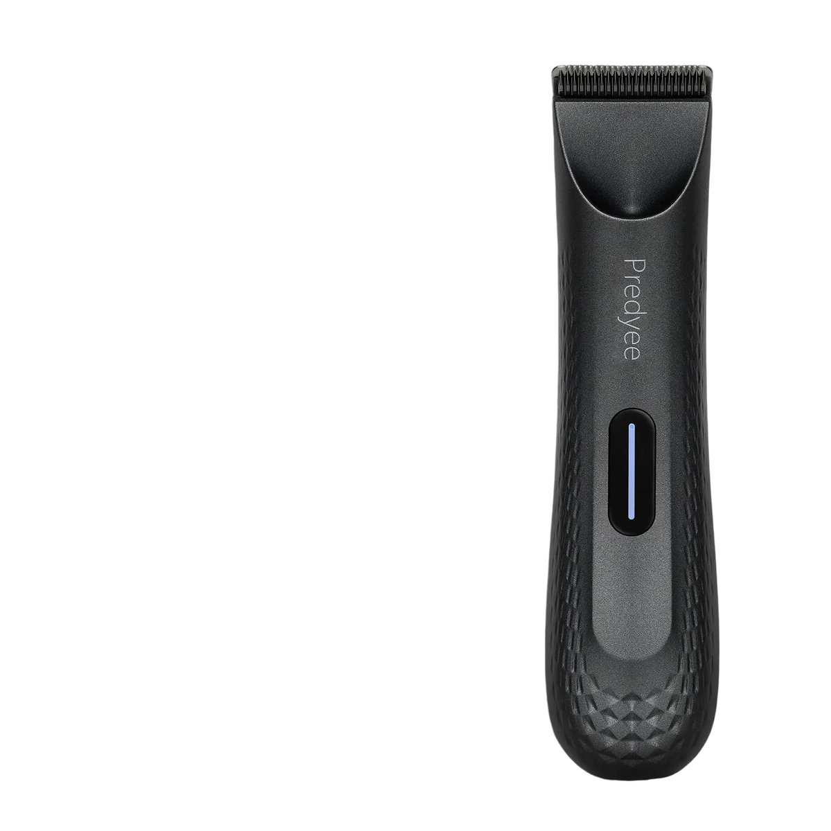 Black predyee electric ceramic blade body hair trimmer with textured grip led light and guide combs for precise trimming