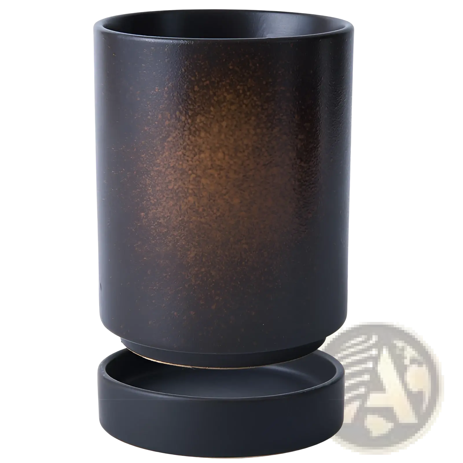 Black ceramic chopsticks holder with speckled gradient finish from deep black to warm brown for Japanese style storage