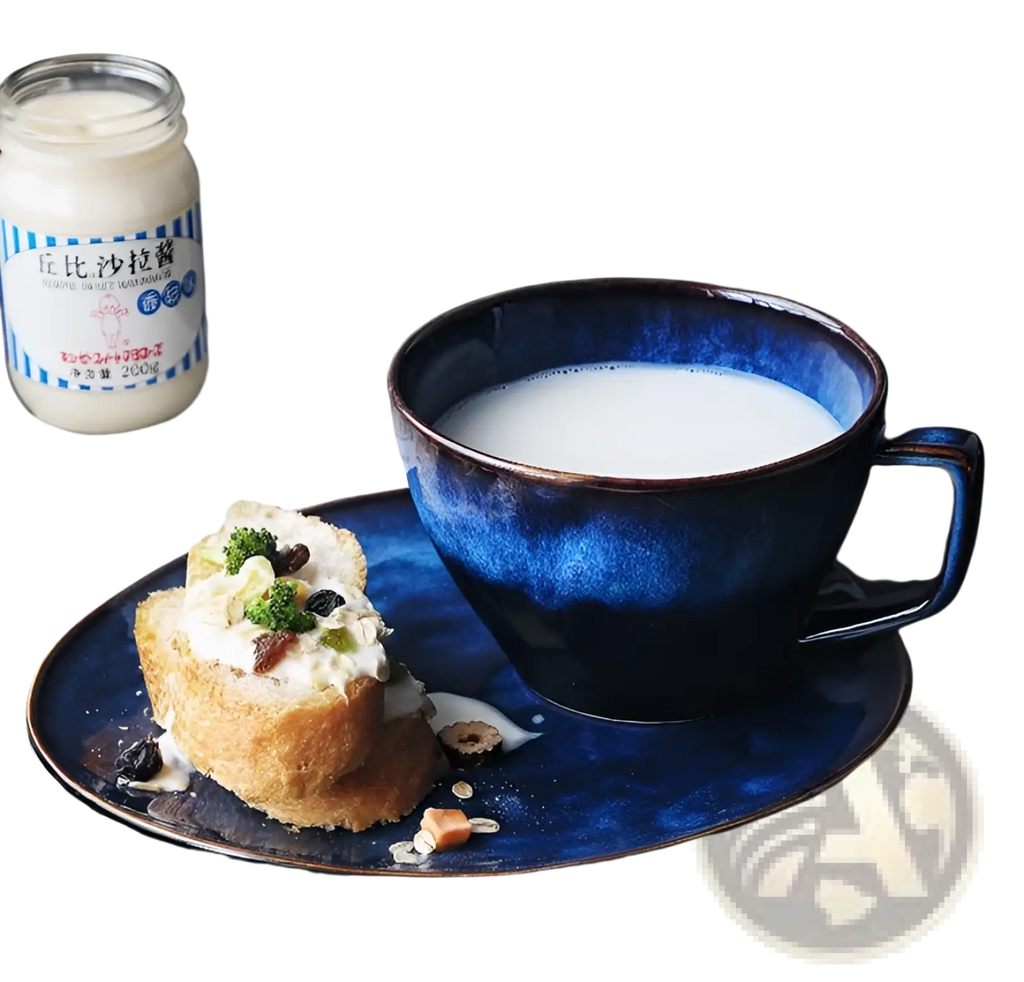 Ceramic coffee mug and saucer set in deep blue glossy gradient glaze made of durable ceramic material