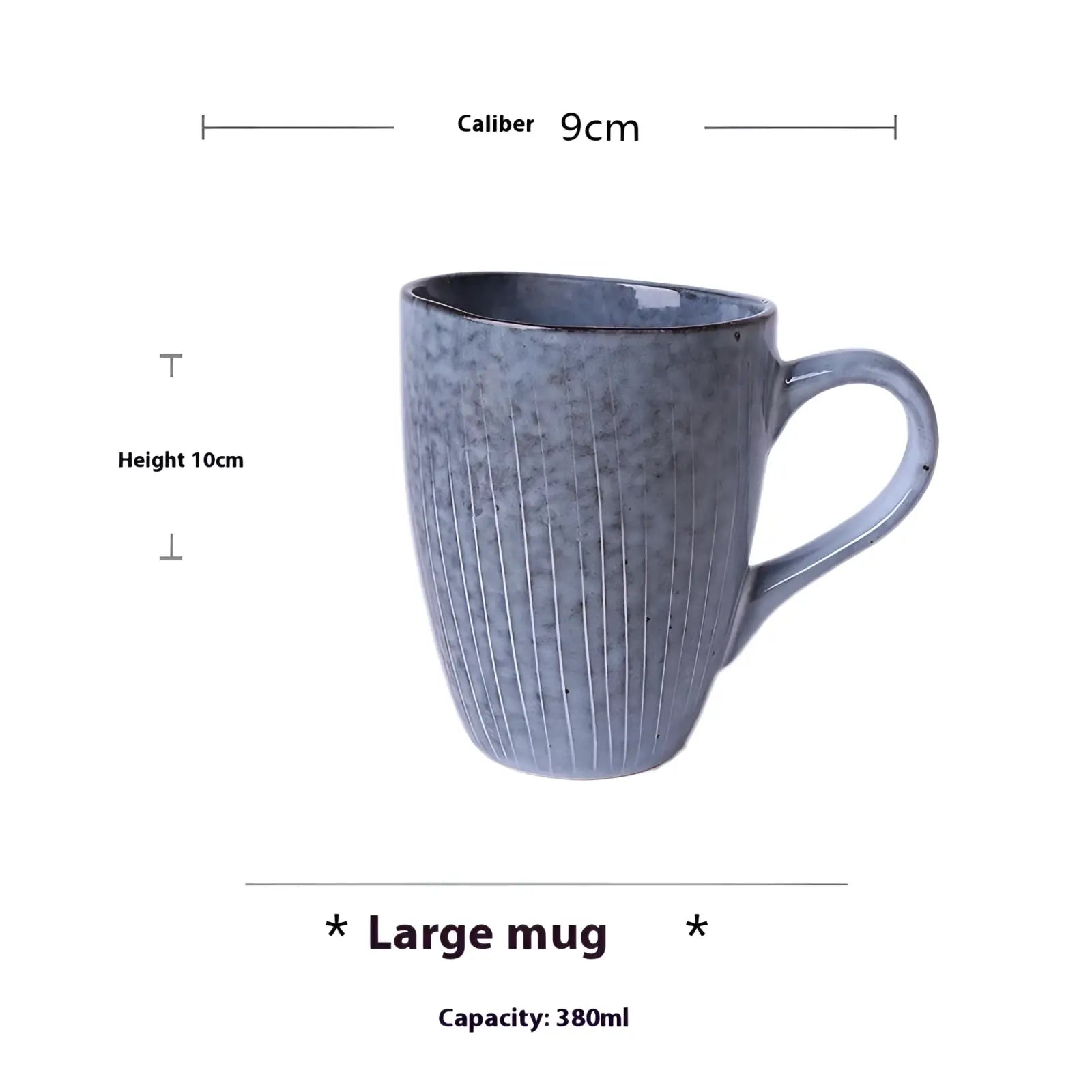 A textured gray ceramic mug with vertical ridges and rustic finish from ceramic dinnerware set retro ribbed plates and bowls