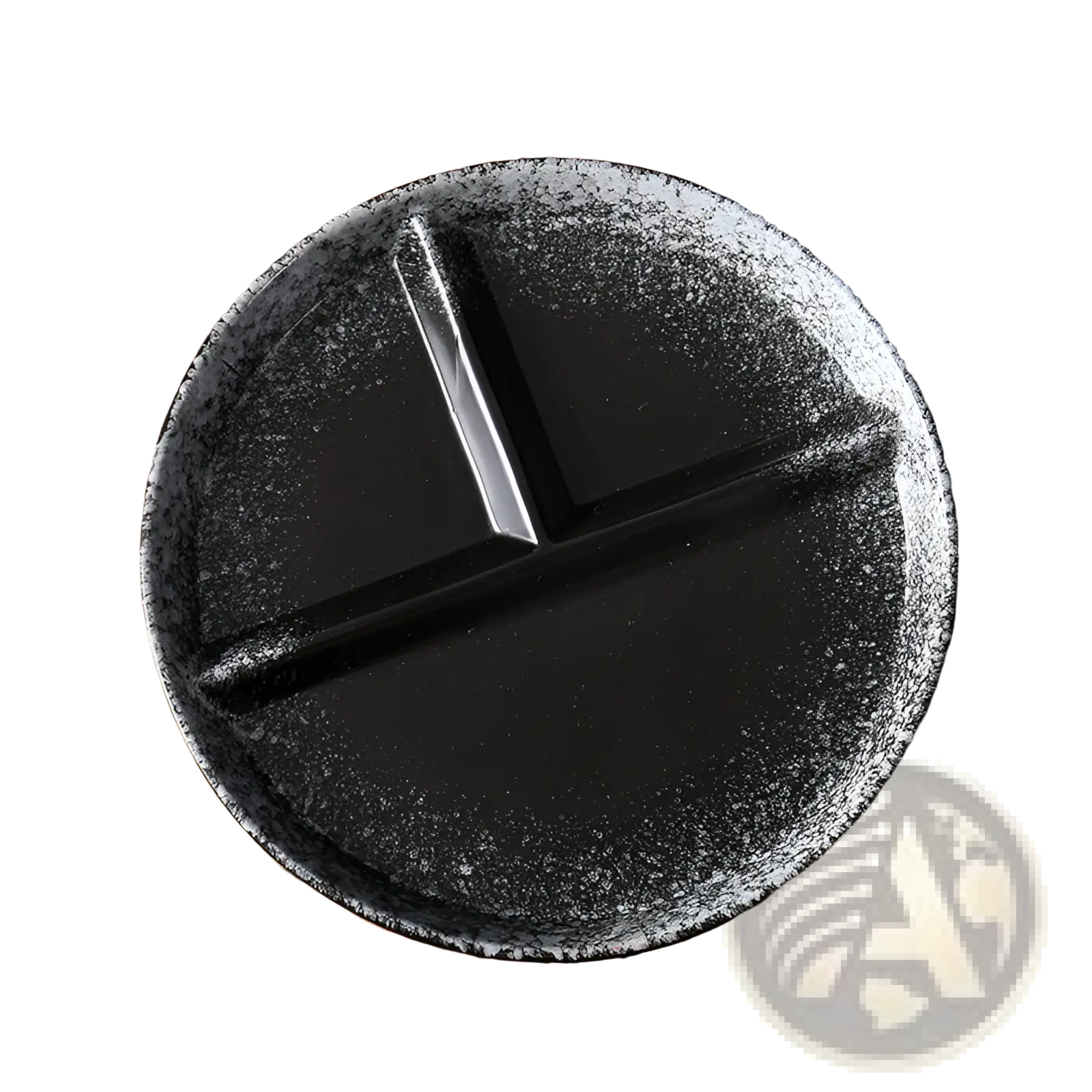 Black ceramic divided dinner plate set with speckled matte finish and three distinct compartments for serving meals