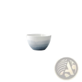 Ceramic gradient blue steak plate and bowl set with a 12cm wide ceramic bowl featuring a smooth color transition