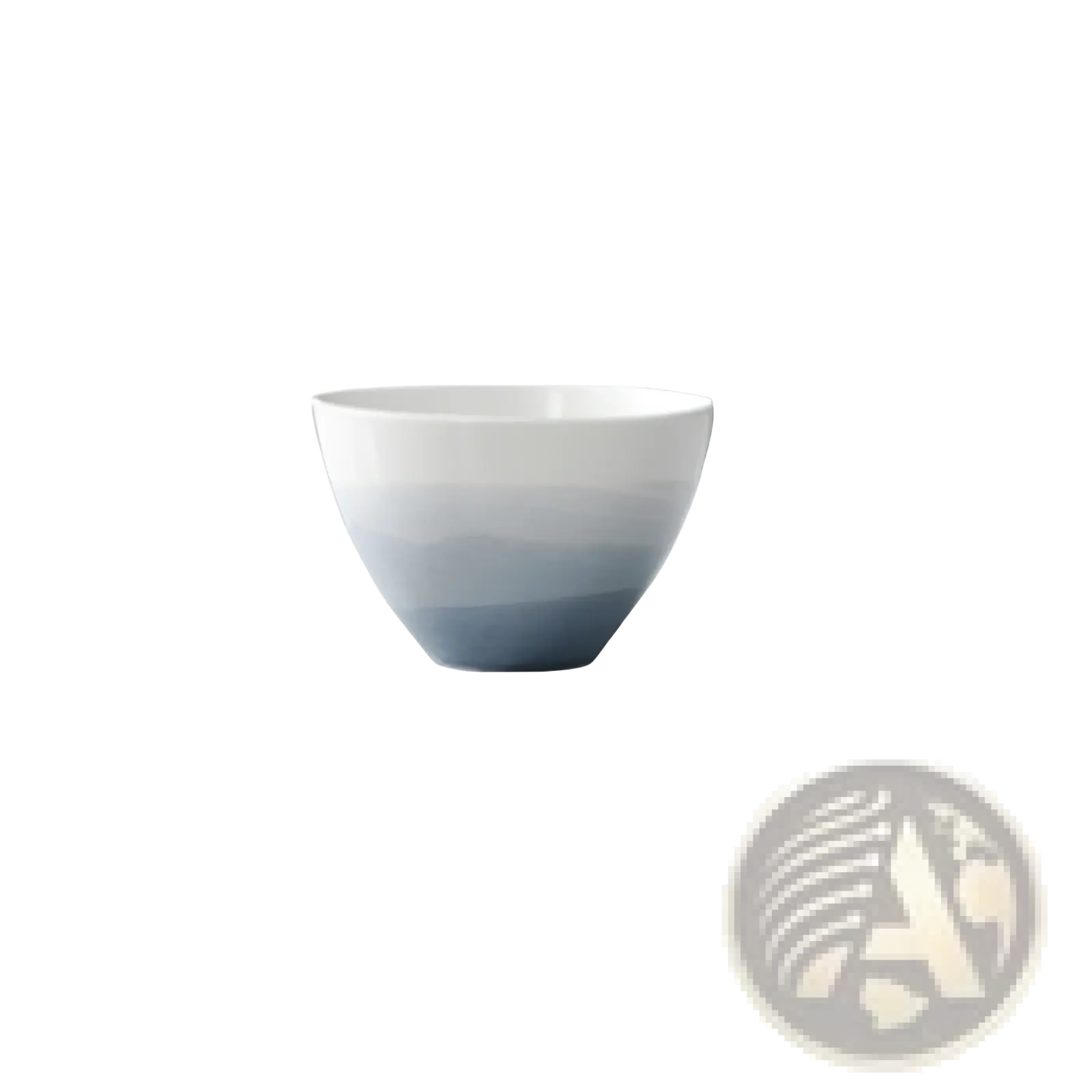 Ceramic gradient blue steak plate and bowl set featuring a smooth gradient finish from white to deep blue