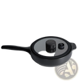 Black ceramic micro pressure casserole pot with glass lid and textured knob for anti overflow cooking