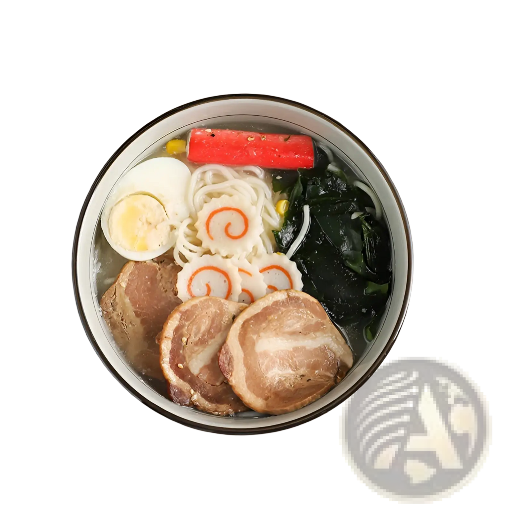 Ceramic noodle bowl 7 inch cherry blossom soup bowl with white interior dark rim filled with ramen