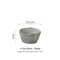 Beige ceramic rice bowl with a textured rustic surface and subtle brown rim handcrafted for soup and rice