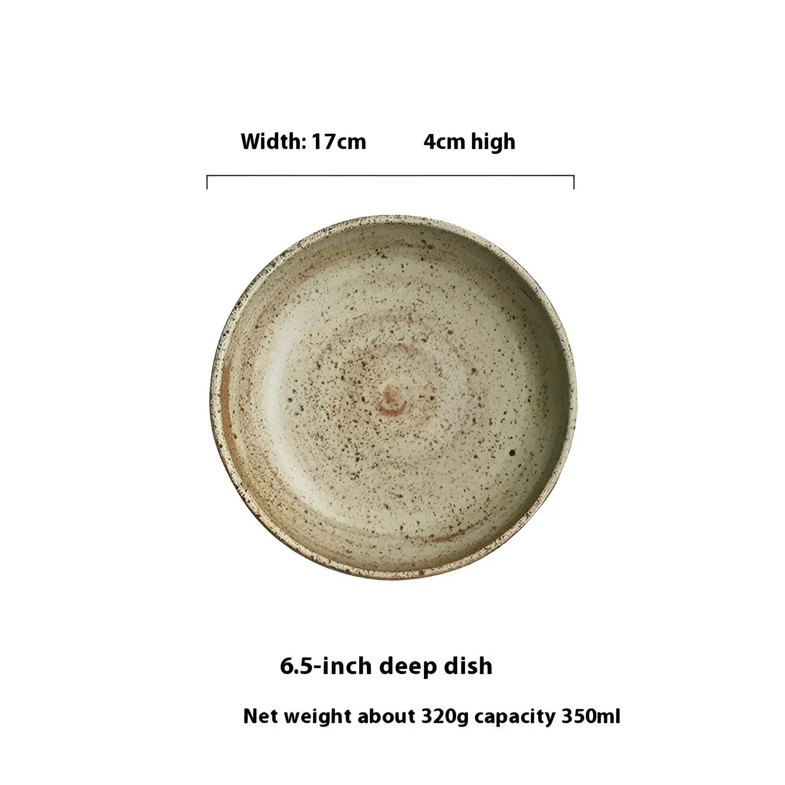 Ceramic rustic speckled stoneware deep dish with a matte finish and earthy tones for tableware set