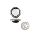A ceramic sashimi bowl featuring a rustic speckled gray stone plate with a smooth white interior and raised rim