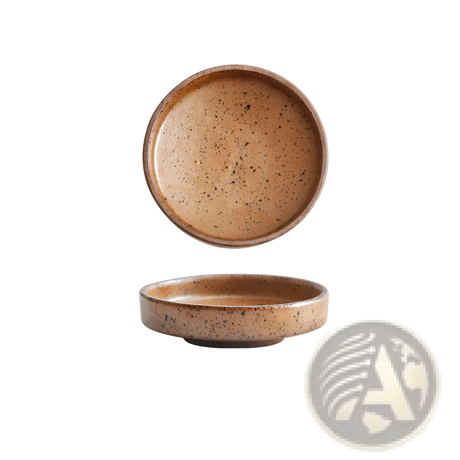 Ceramic sauce dish rustic japanese dipping bowl in speckled brown ceramic with 9cm diameter and 75ml capacity