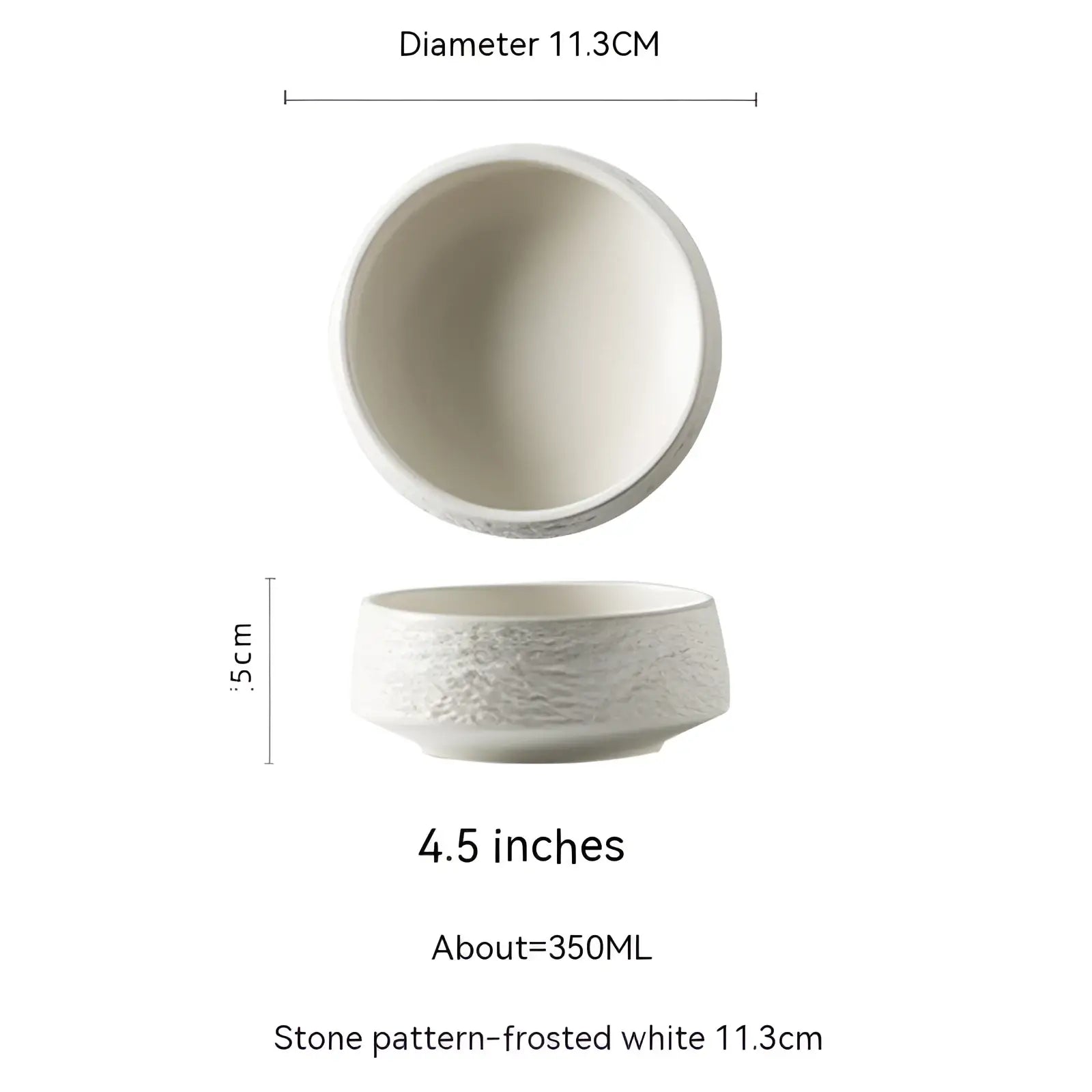 Frosted white ceramic stone pattern deep plate with matching lid 11.3cm diameter Japanese tableware