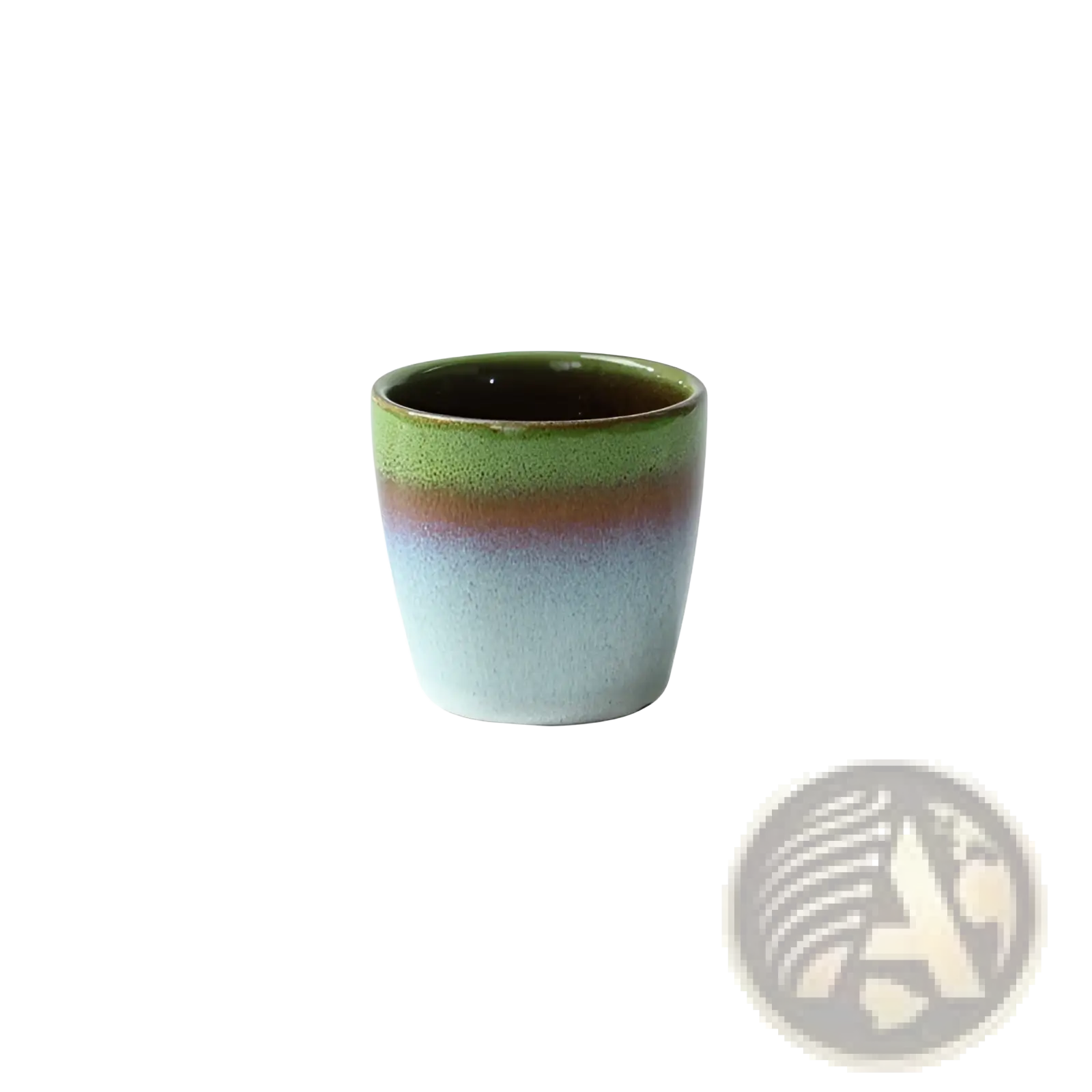 Ceramic tableware set scalloped fambe diamond dishes ceramic doctoral cup with green brown and light blue gradient glaze