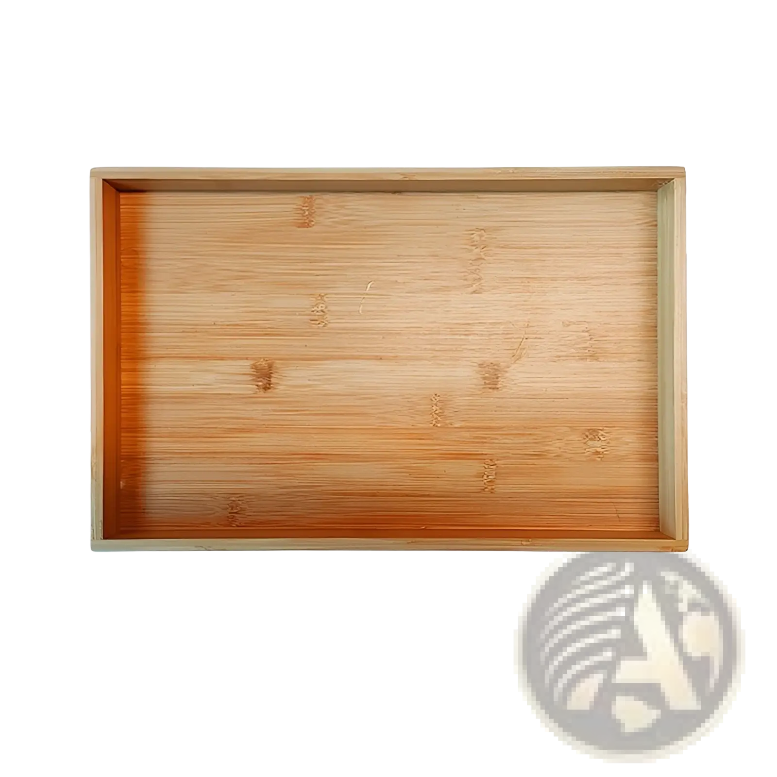 Rectangular bamboo tray with natural wood grain and light brown finish for ceramic tableware set scalloped fambe diamond dishes