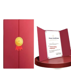 Navy blue a4 diploma cover certificate holder with red velvet honor certificate box and gold seal ribbon accents