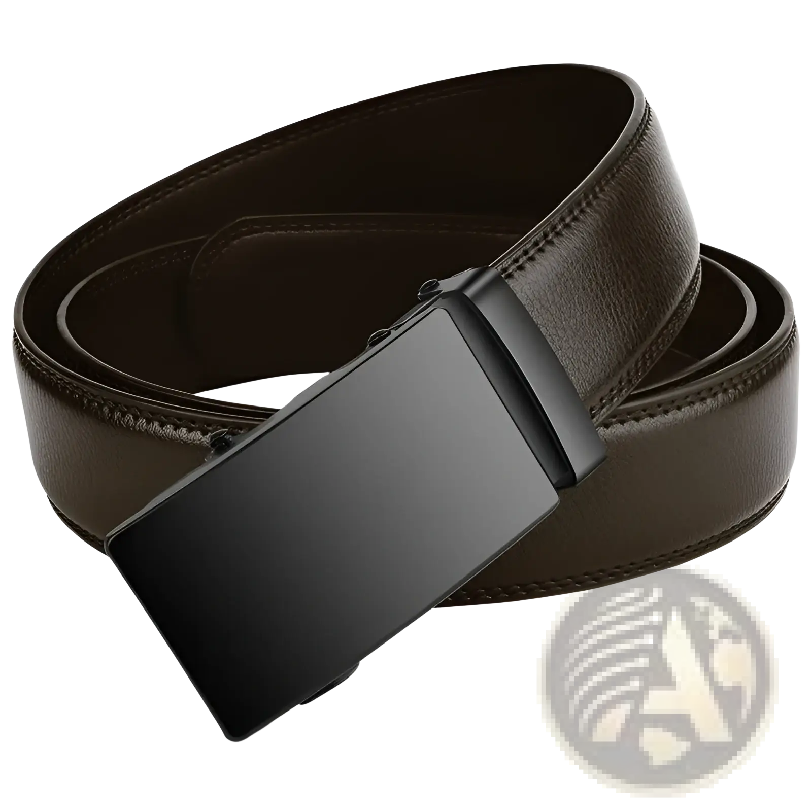 Cexika men brown leather belt with a sleek black automatic buckle for stylish and secure fastening
