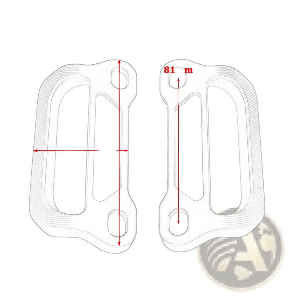 Clear plastic carabiner with textured grip and reinforced loops for Cfmoto 675srr cnc passenger grab bars
