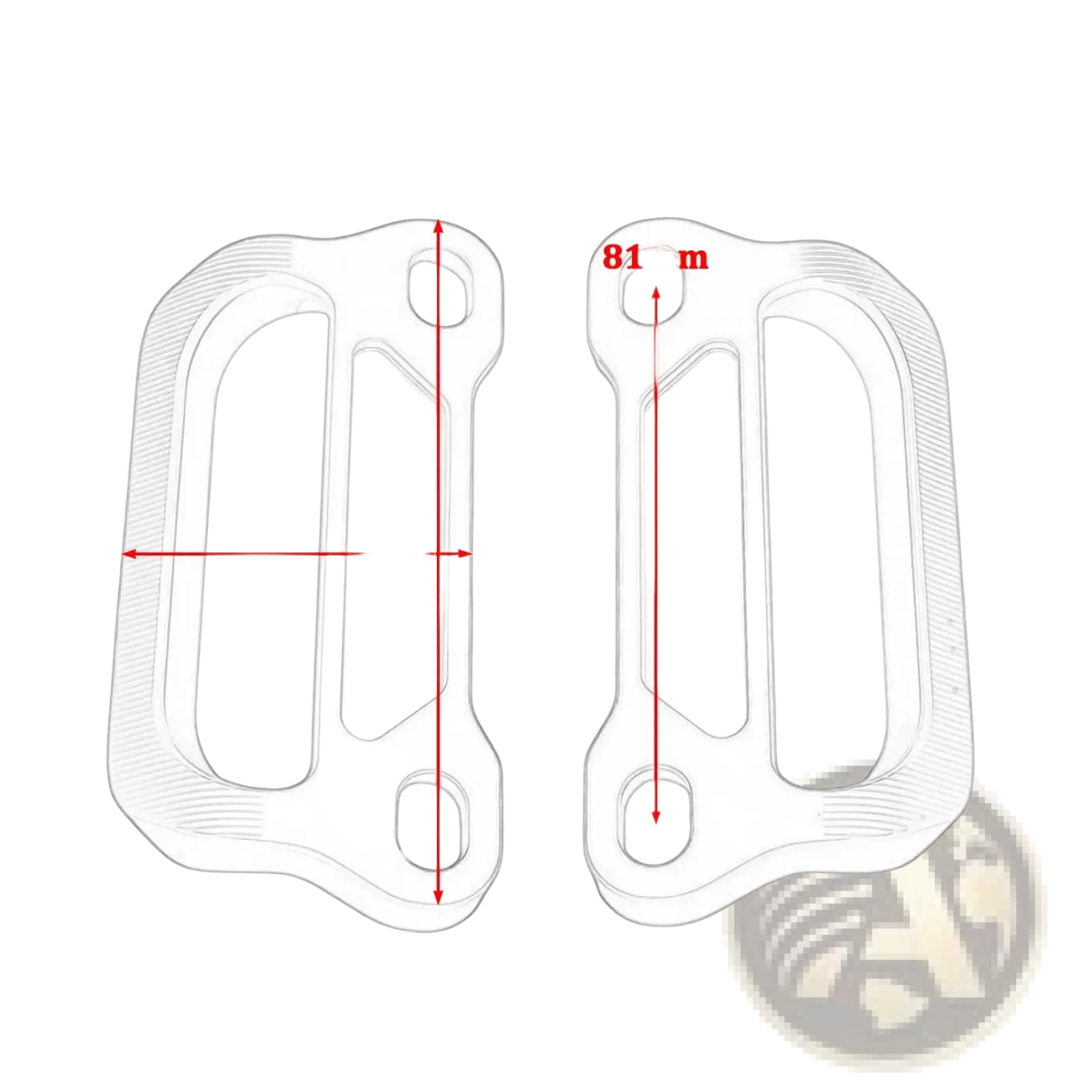 Clear plastic carabiner with textured grip and reinforced loops for Cfmoto 675srr cnc passenger grab bars