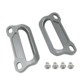 Gray aluminum cfmoto 675srr cnc passenger grab bars with brushed finish and integrated mounting holes visible from the back