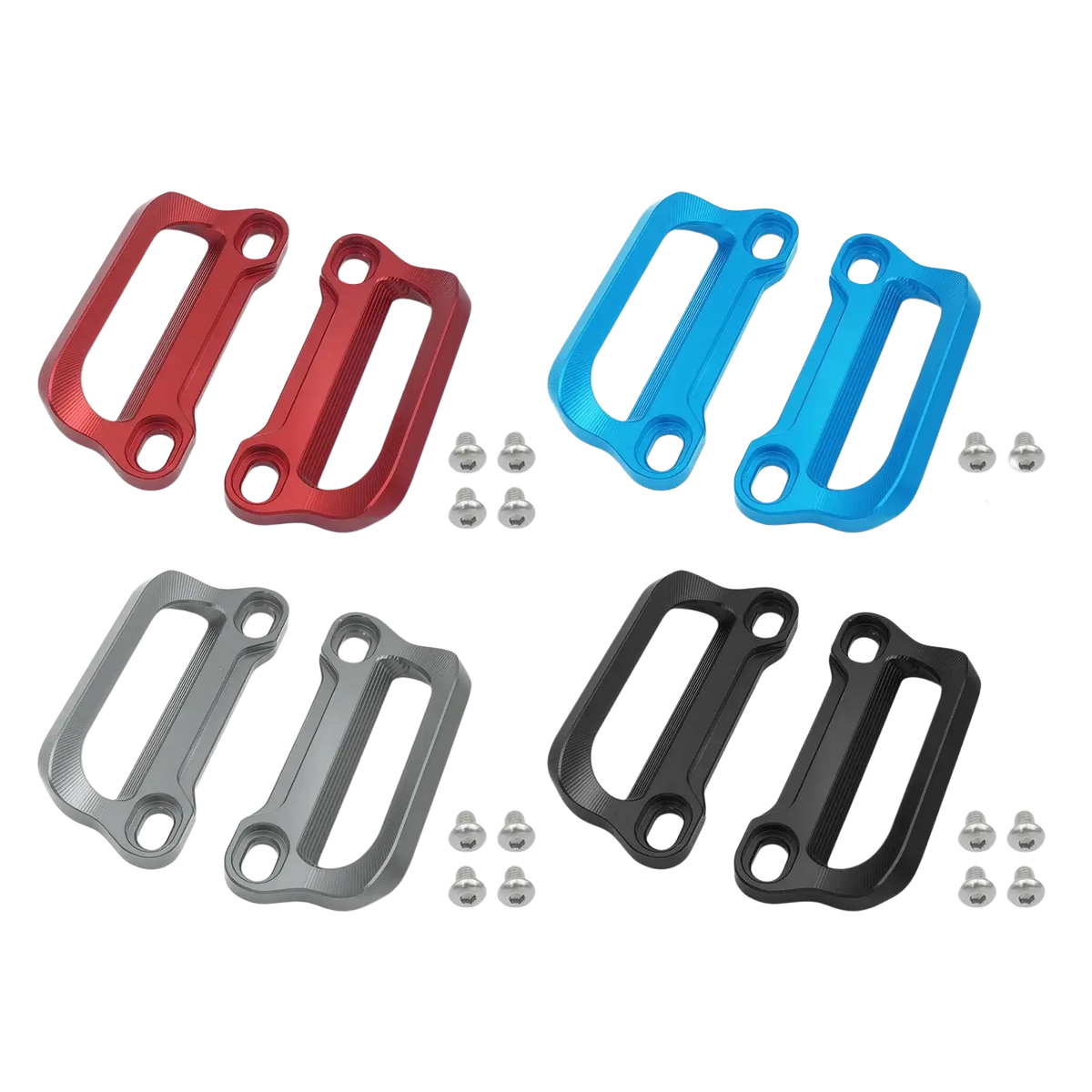 Cfmoto 675srr cnc passenger grab bars with red blue gray and black textured aluminum handlebar grips
