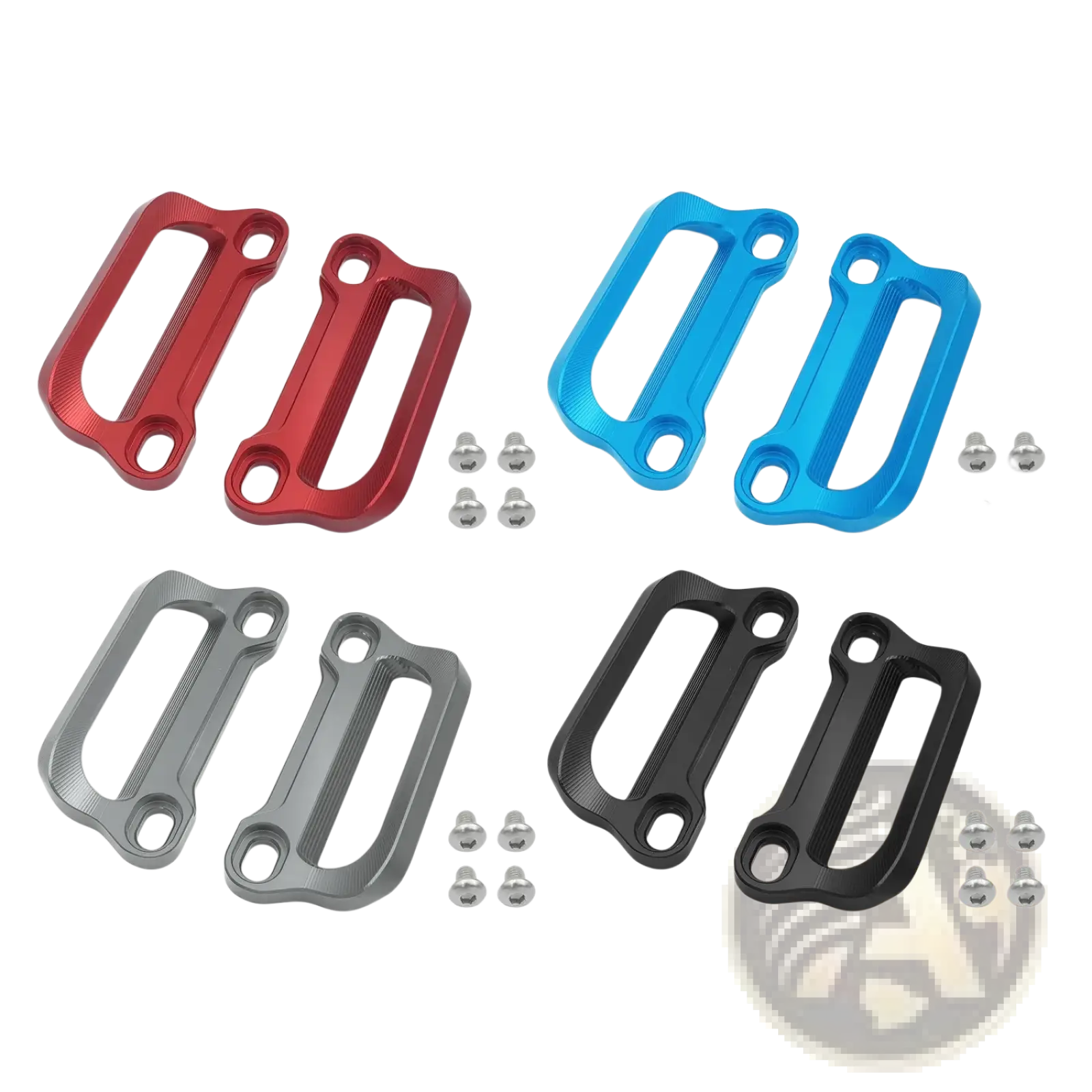 Cfmoto 675srr cnc passenger grab bars with red blue gray and black textured aluminum handlebar grips