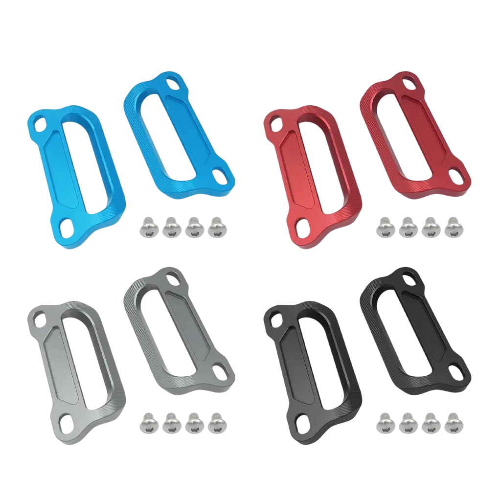 Set of four cnc aluminum alloy motorcycle engine cover plates in blue red gray and black for Cfmoto 675srr passenger grab bars