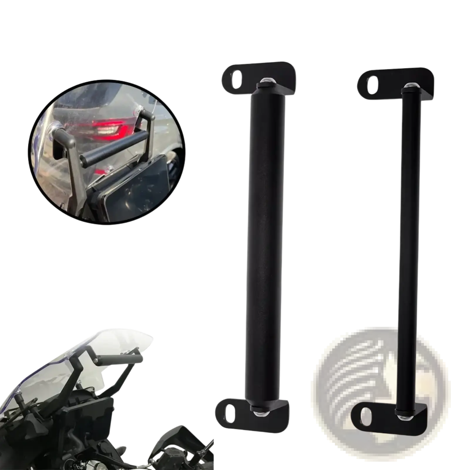Black s2r racingcolor motorcycle rear luggage rack bars for cfmoto 800mt gps navigation mount bracket backside view