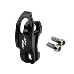 Black aluminum bicycle chain guide with bon mt branding and two silver hex bolts for cf moto 800mt handlebar helmet hanger hook