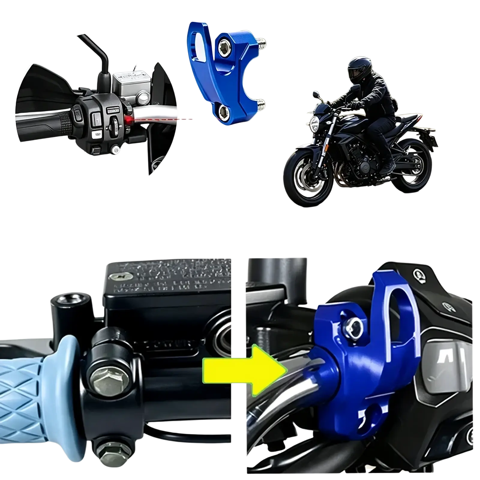Blue 22mm universal replacement aluminum hook for cfmoto 800mt motorcycle handlebars helmet hanger