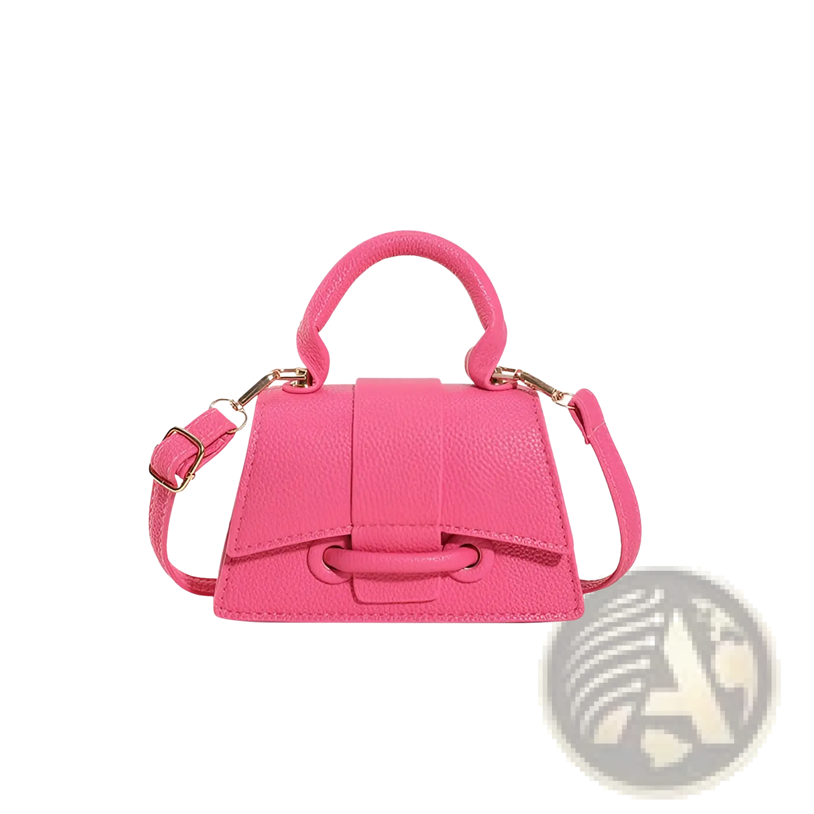 A vibrant pink chain messenger bag mini faux leather handbag with textured finish top handle and adjustable strap