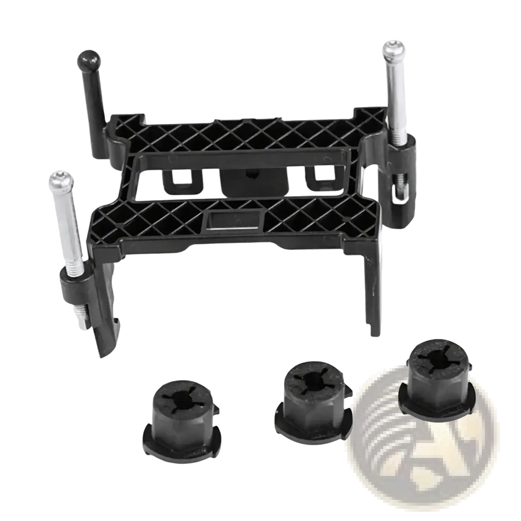 Black plastic tile leveling and spacing tool with silver metal screws used in Changan Acc cruise control bracket