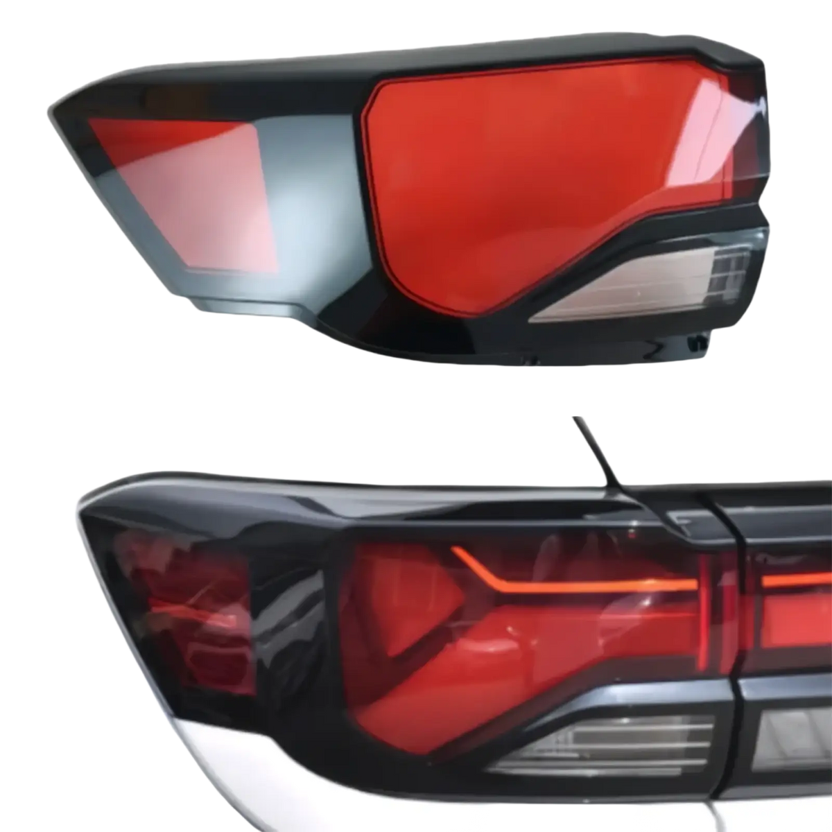 Back side of black and red led taillight shell with sleek modern design for changan cs35 plus 2021 2023
