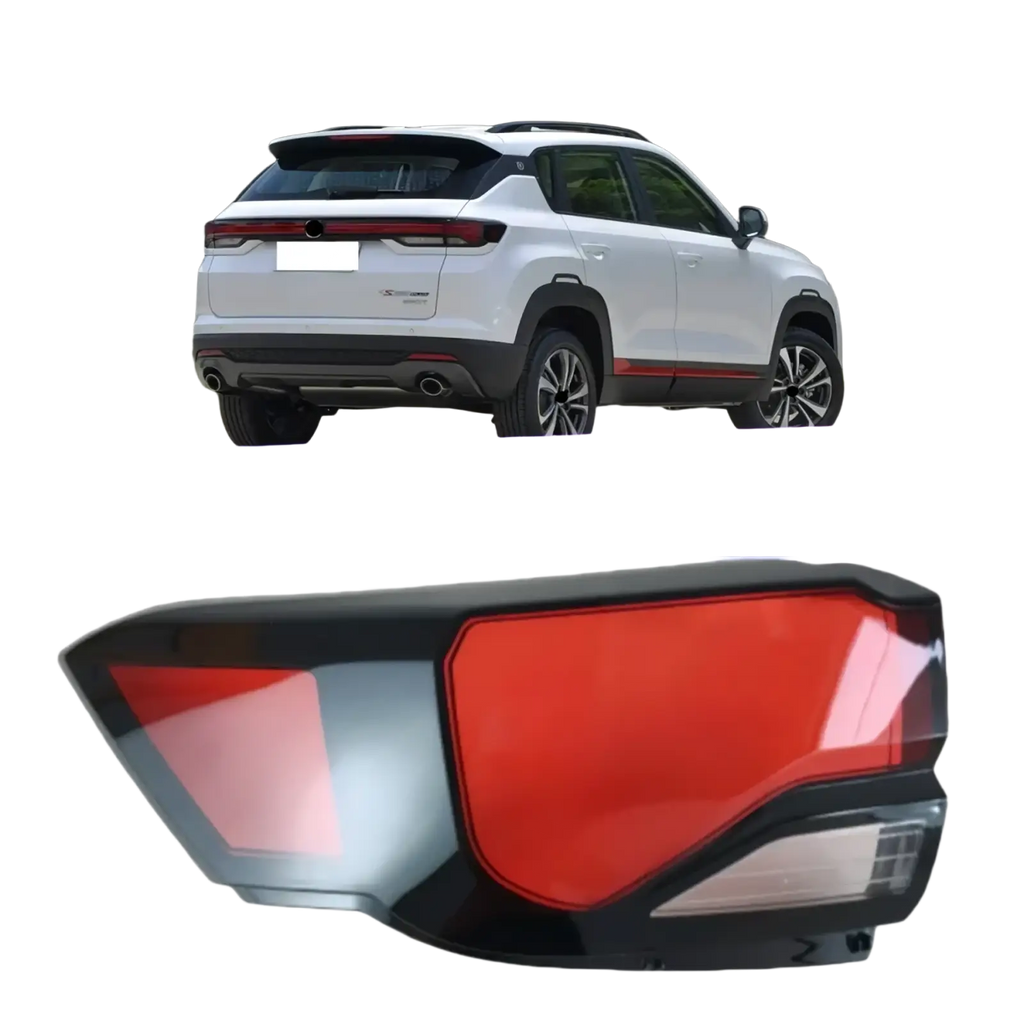 Black and red plastic rear taillight shell for changan cs35 plus 2021 2023 shown from the back side