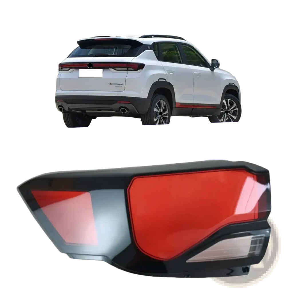Black and red plastic rear taillight shell for changan cs35 plus 2021 2023 shown from the back side