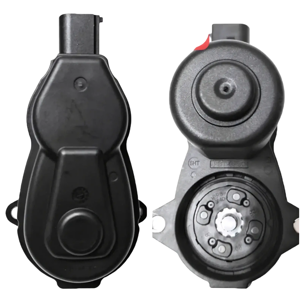 Black plastic Changan Cs75 rear brake actuator motor showing exterior and interior mechanical views for 2018-2022 vehicles