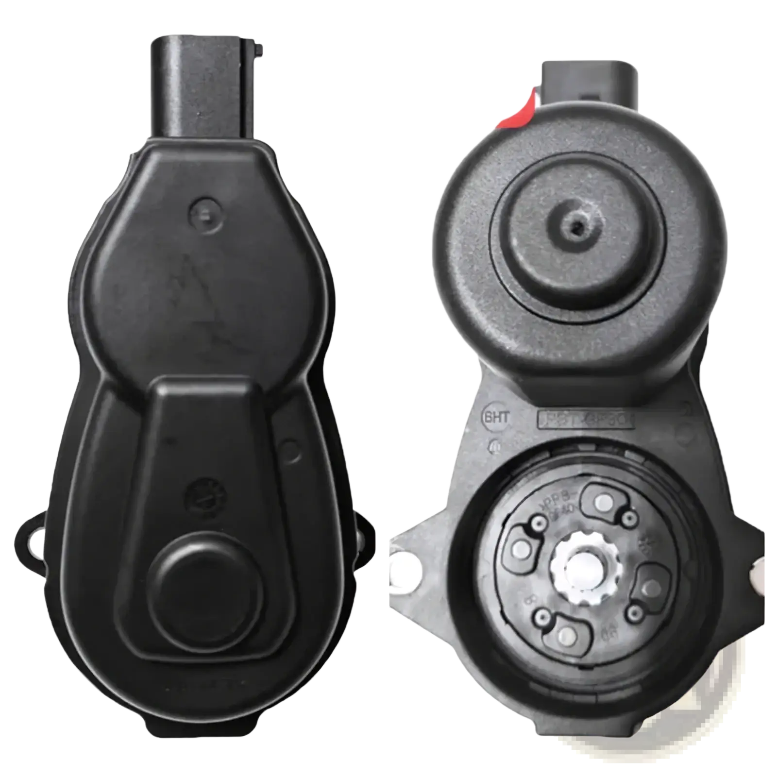 Black plastic Changan Cs75 rear brake actuator motor showing exterior and interior mechanical views for 2018-2022 vehicles