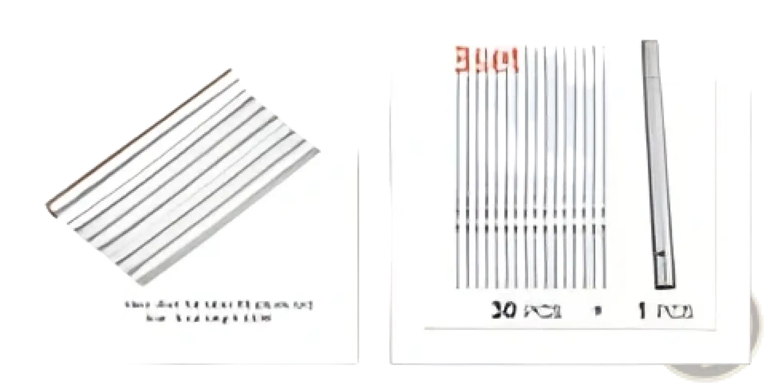 Stainless steel razor blade set with 30 blades and one handle for precision cutting in charcoal grill stainless steel skewers set