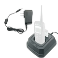 Black Motorola charger base with integrated power adapter and cord for dtr620 dtr650 radios charging