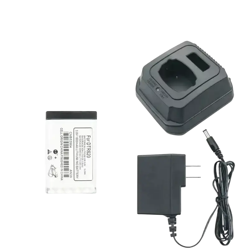 Black plastic charger base for dtr620 dtr650 radios designed to securely charge walkie-talkie devices