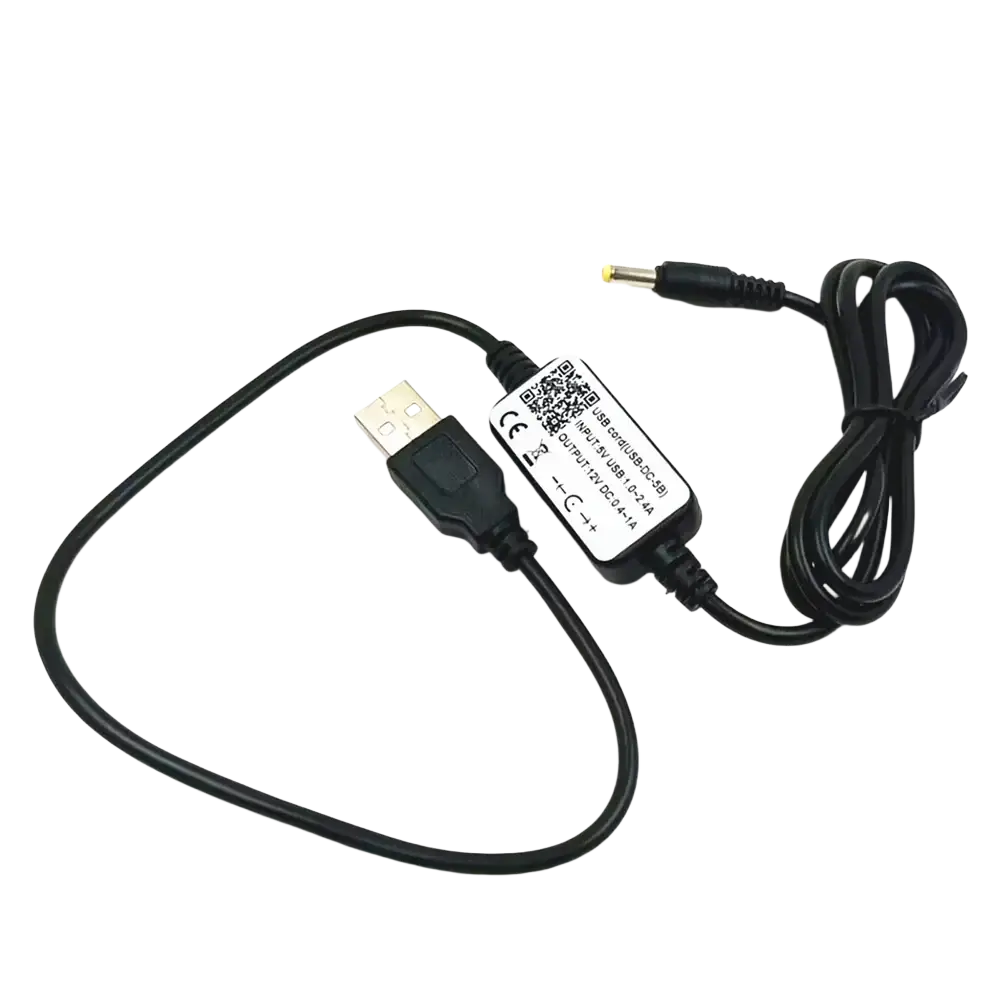 Black fengruitong charging cable with usb-a to barrel jack and ic board for 5v 1a input 12v output for yaesu vx radios