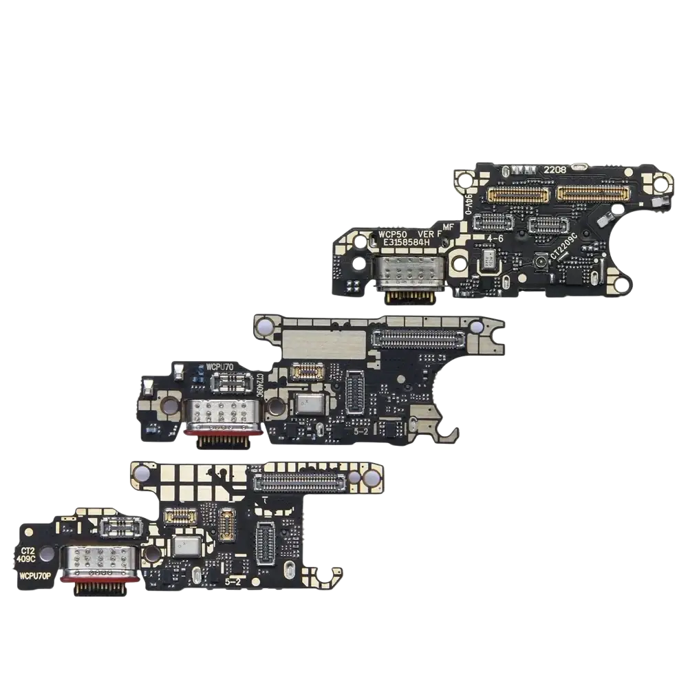 Black e-kinlin charging port flex cable for huawei mate 60 pura 70 with gold-plated connectors and silver circuitry
