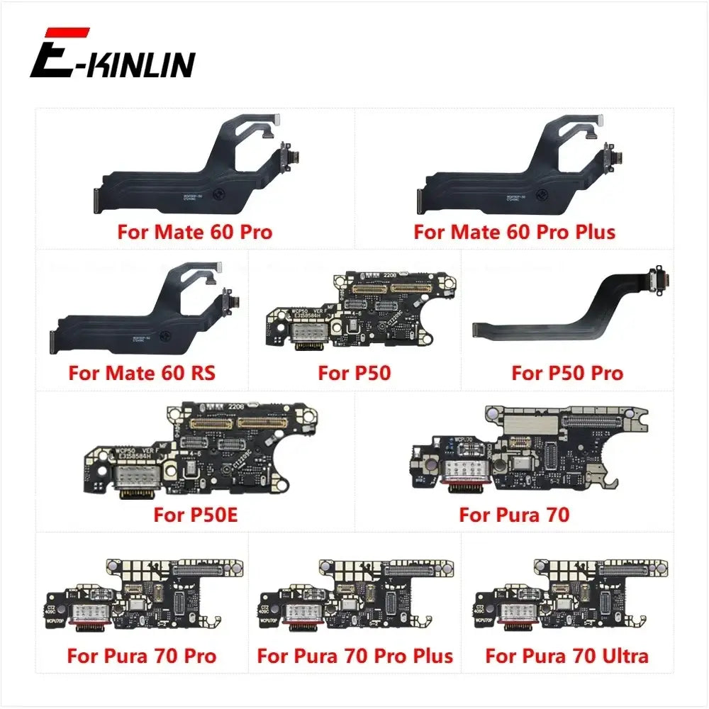 Black flex cable charging port plug for huawei mate 60 pro and pura 70 series electronic circuit boards backside