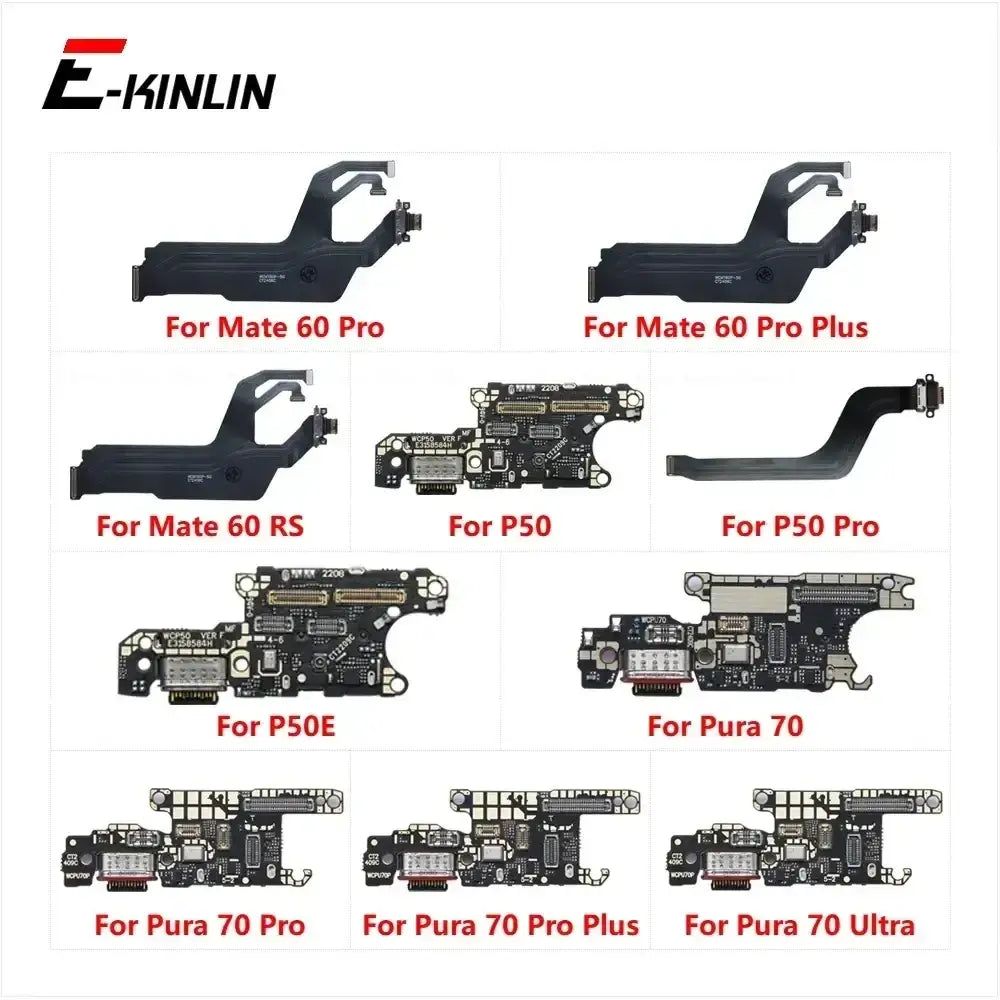 Black electronic circuit boards for Huawei charging port flex cable compatible with Pura 70 and Mate 60 models