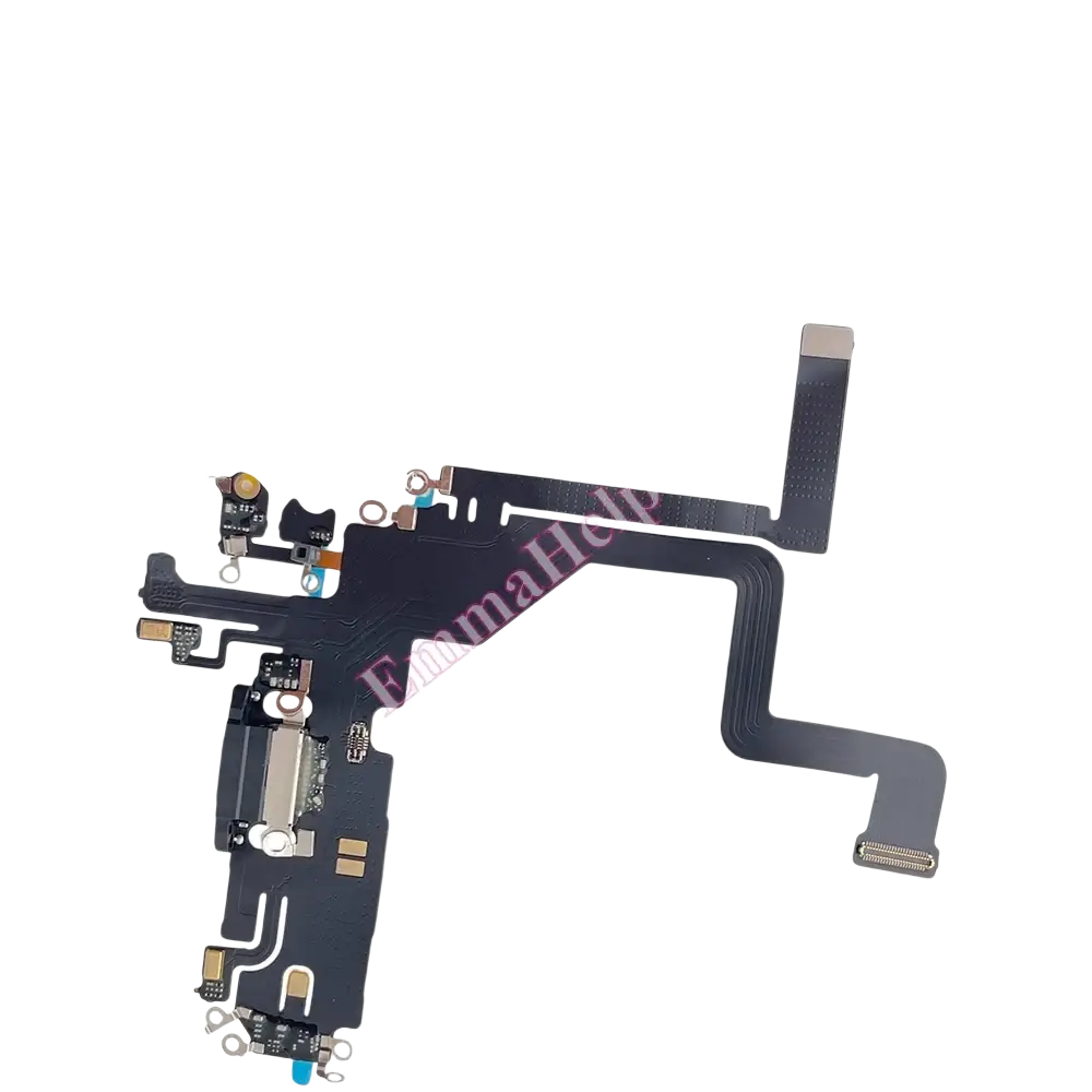 Black flexible charging port flex cable for iphone 14 pro max for efficient device repair and replacement