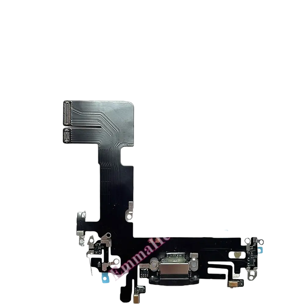 Black flexible charging port flex cable with usb-c port for iphone 13 pro max designed for efficient charging replacement
